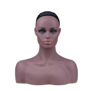 Cheaper Professional Salon Wig Display Stand Training Wig Mannequin Head with Wig Women PVC