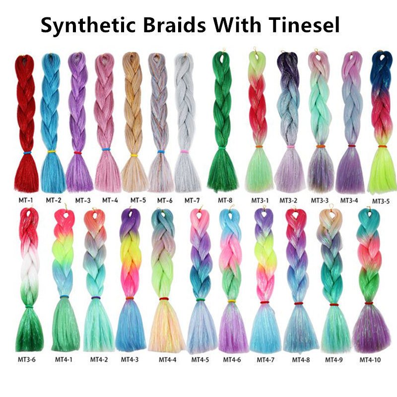 Wholesale 24inch 100G Ombre Synthetic Jumbo Crochet Braids Hair Extensions Synthetic Jumbo Braid Hair