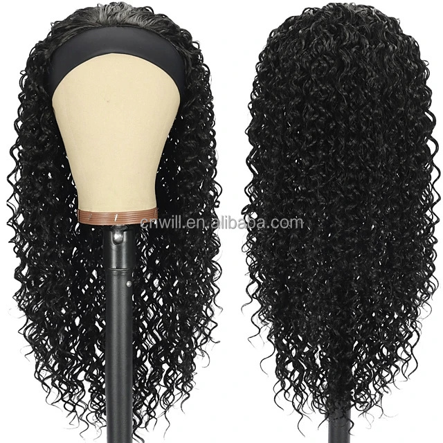 Wholesale price Kinky headband wigs Curly Synthetic hair wig For Black Women