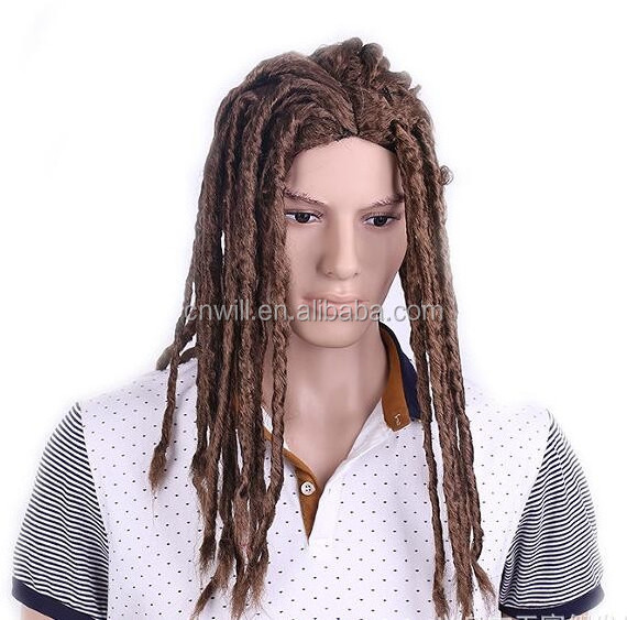 Men Dreadlocks Wig Dreadlocks Rasta Dreadlocks Hiphop Dance Synthetic Cosplay Wig Twist Braids Wig