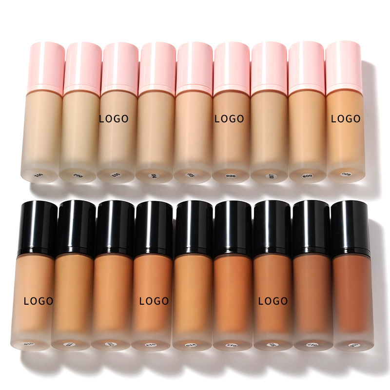 Wholesale Cosmetic Matte Makeup Foundation for Black Women Waterproof Private Label Custom Logo Pink HD Make Up Foundation