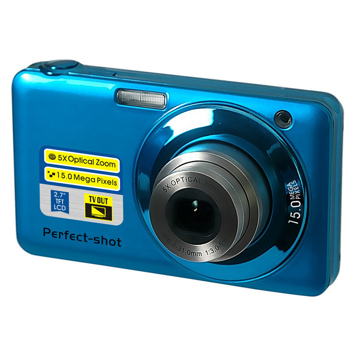 Digital Camera Made in China with MAX.15 MP 5MP CMOS sensor 5X optical zoom 4X digital zoom