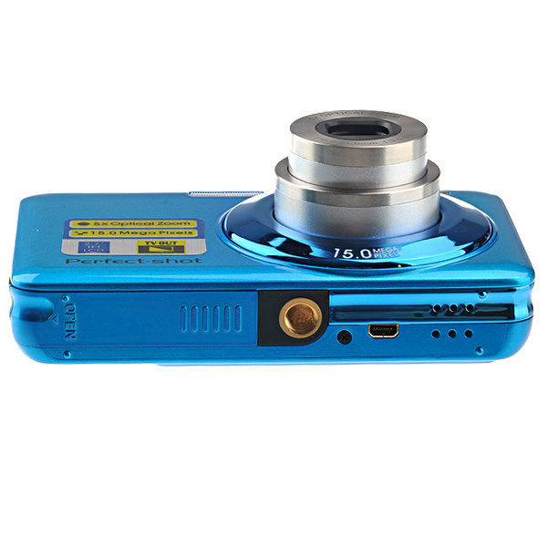 Digital Camera Made in China with MAX.15 MP 5MP CMOS sensor 5X optical zoom 4X digital zoom