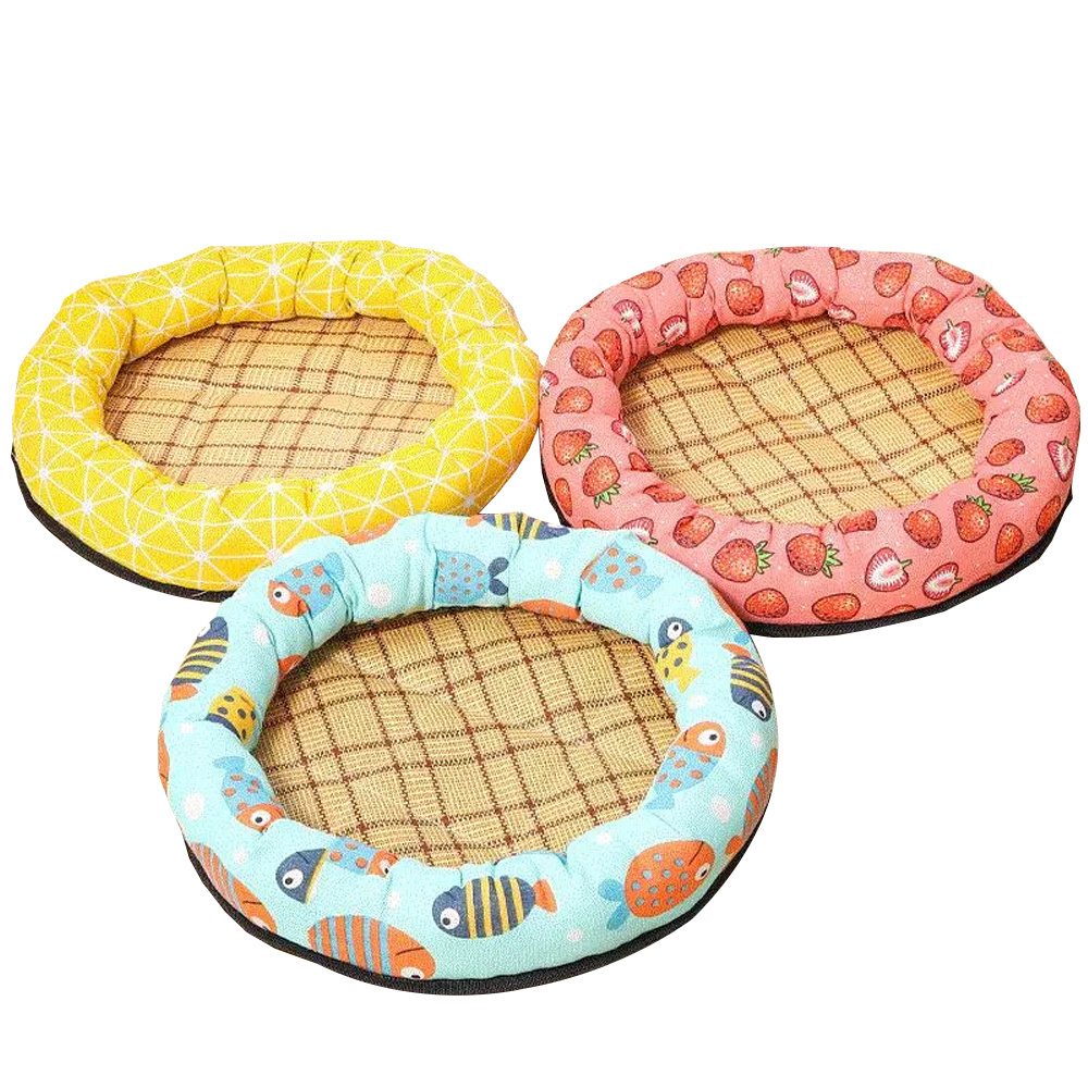 China Cute Modern Round Designer Canvas Cheap Pet Bed Supplies Dog Bed