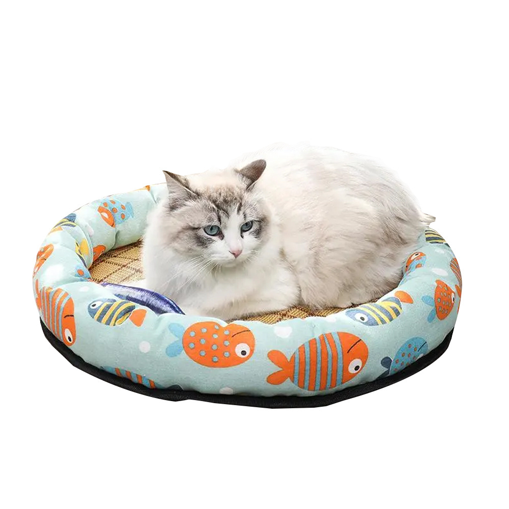 China Cute Modern Round Designer Canvas Cheap Pet Bed Supplies Dog Bed