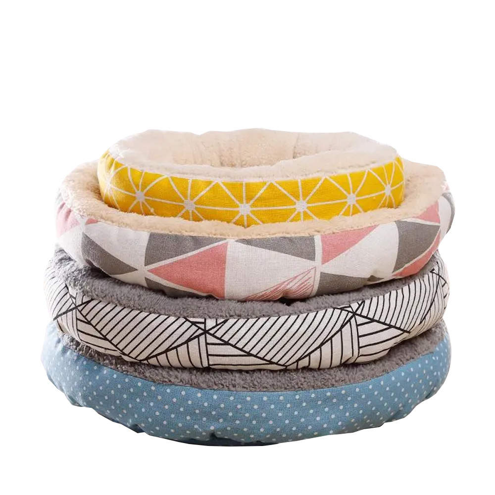 China Cute Modern Round Designer Canvas Cheap Pet Bed Supplies Dog Bed