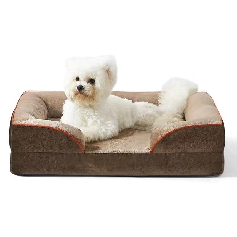 custom washable orthopedic memory foam anti slip bottom pet bed  dog couch  with removable cover