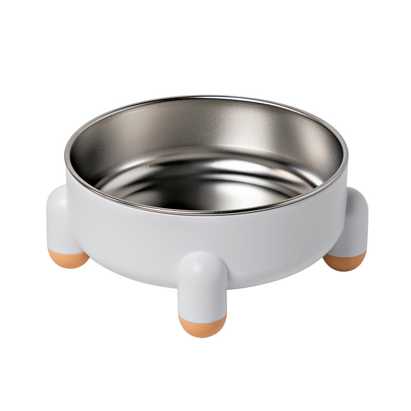 Durable anti slip stainless steel detachable pet food bowl with detachable base