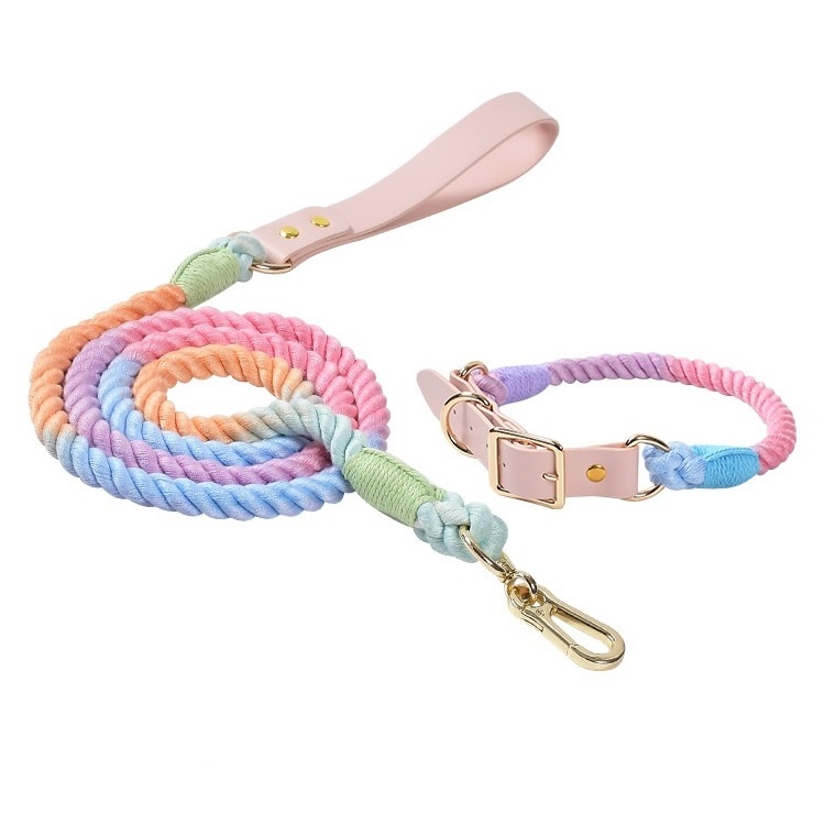 2024 new wholesale price luxury  multi color durable heavy duty cotton dog collar set