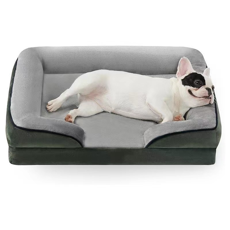 custom washable orthopedic memory foam anti slip bottom pet bed  dog couch  with removable cover