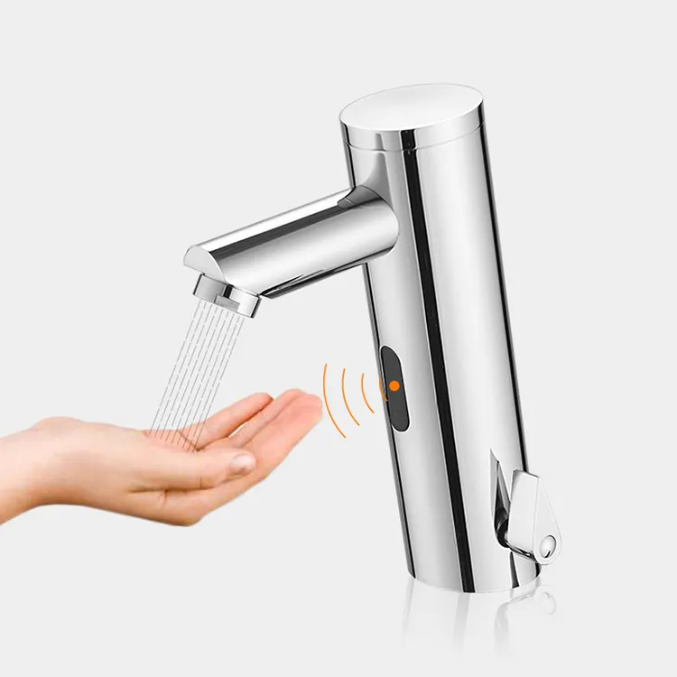 Hotel Touchless smart Faucet 1 Handle Brass Sink Infrared Sensor Mixers Tap Hot & Cold Bathroom Faucets Lavatory Basin Faucets