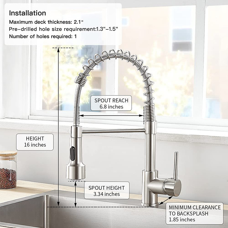 9005 Luxury Brass Spring Gourmet Pull Down Kitchen Faucet 2 Way Multifunctional Flexible Water Saving Faucet Hot Cold Mixers Tap