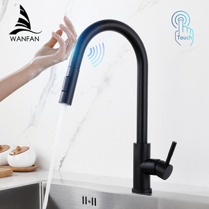 Luxury Brass Gourmet Pull Down Smart Touch Sensor Kitchen Faucet 2 Way Multifunctional Water Saving Faucet Hot Cold Mixers Tap