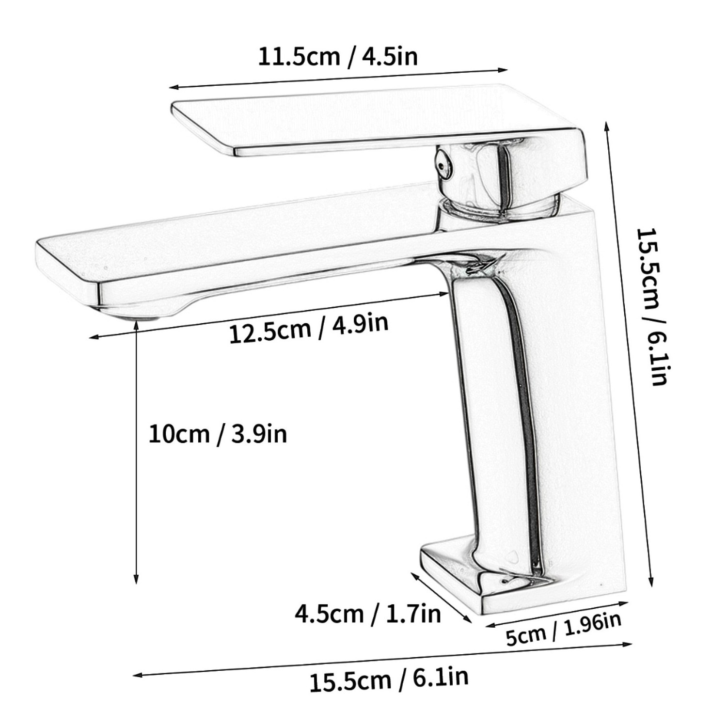 Bathroom Brushed Nickle Sink Tap Brass Faucet Modern Single Hole Wash Hand Basin Tap 1 Handle Water Mixer Cold Hot Water Faucet