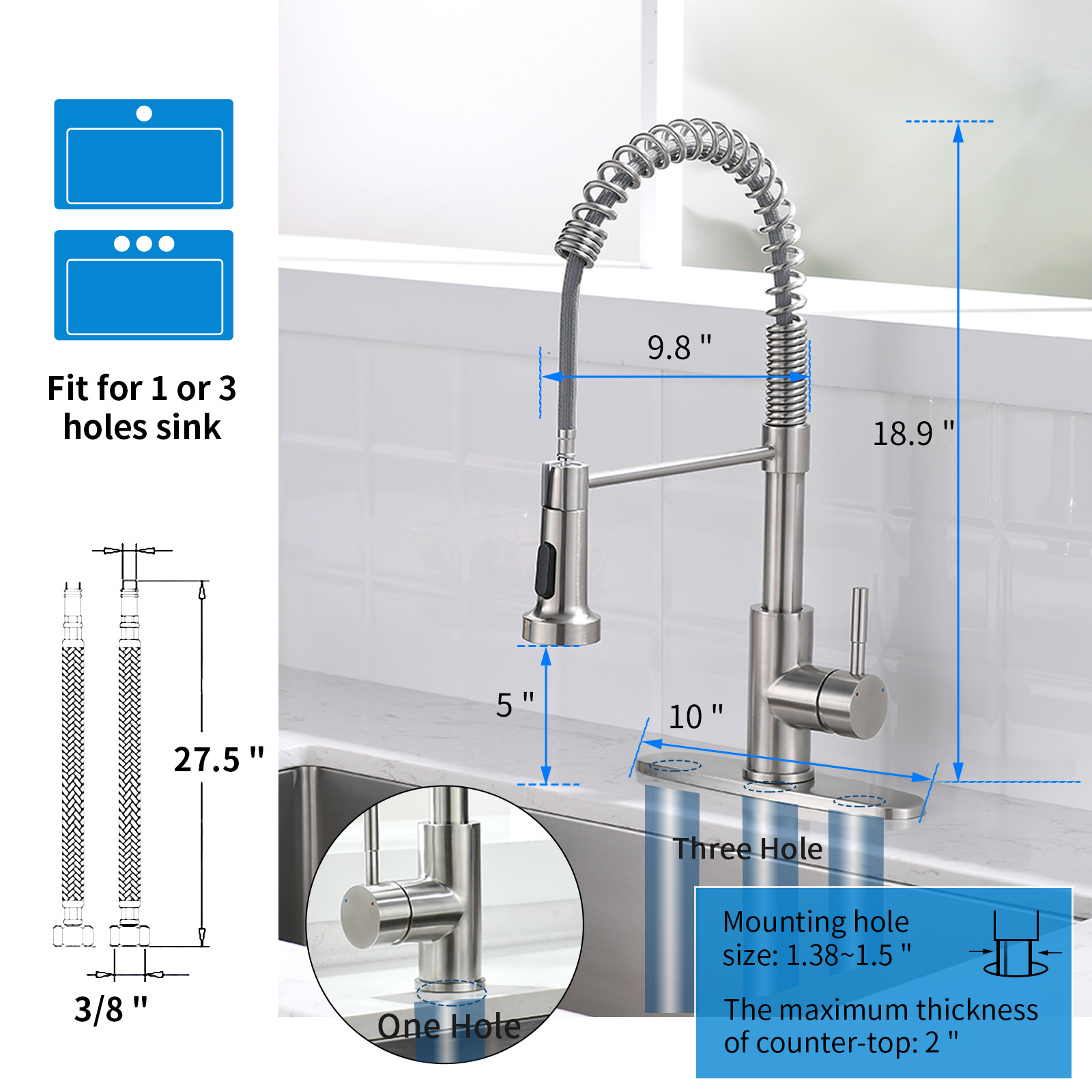 SUS304 Gourmet Kitchen Faucet Touch Sensor Smart Water Mixer Faucet Pull-down Hot and Cold Water Kitchen Sink Faucet