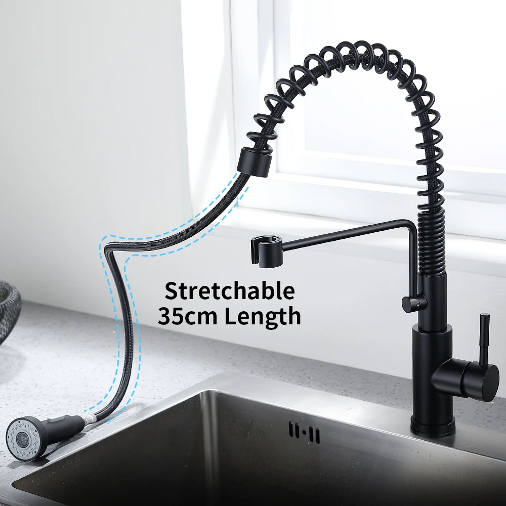 Gourmet Kitchen Faucet Black Kitchen Taps Touch Sensor Smart Water Mixer Faucet Pull-down Hot and Cold Water Kitchen Sink Faucet