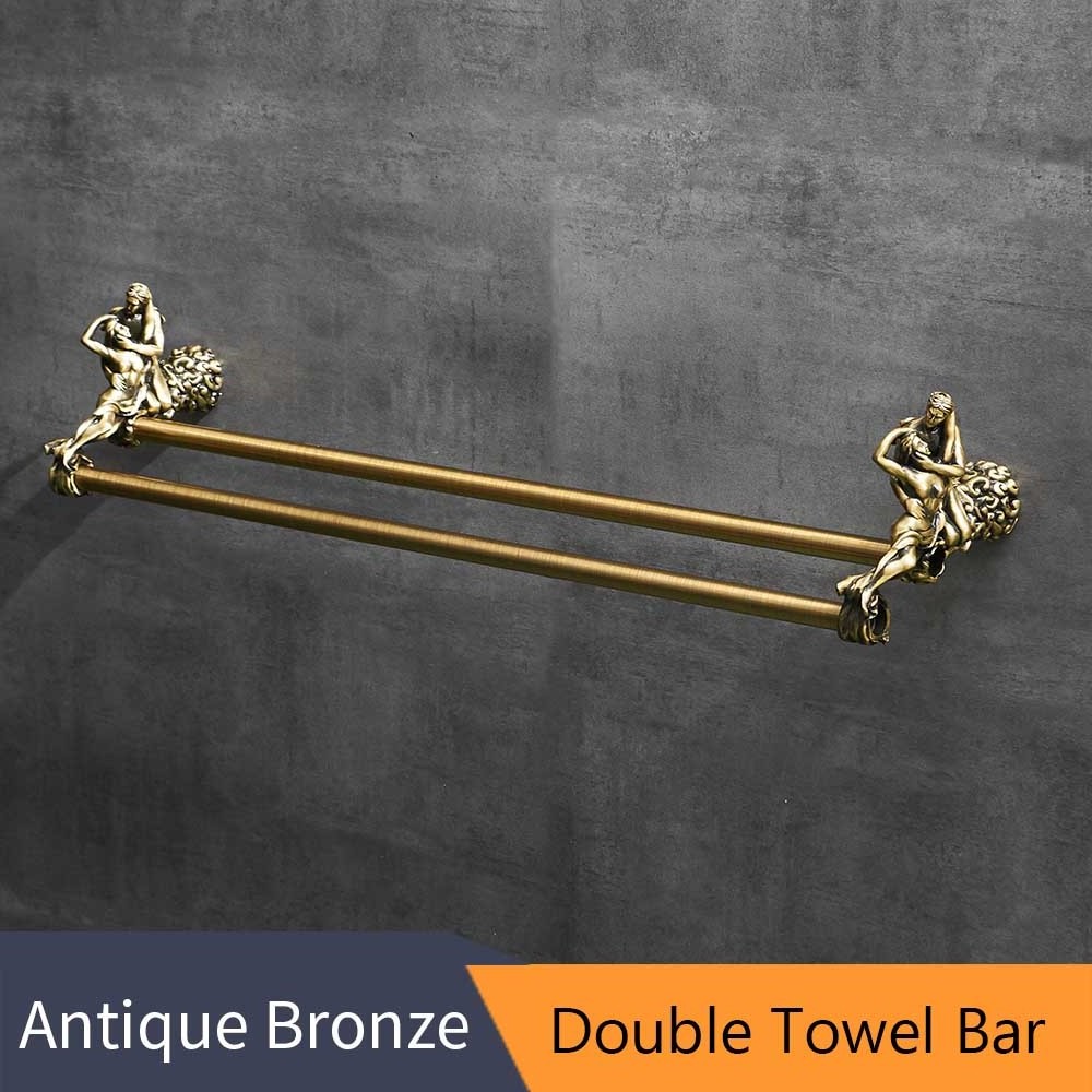 MB-0818B  WANFAN Wall Mounted Double towel bar rack for bathroom, bathroom towel bar set towel bar