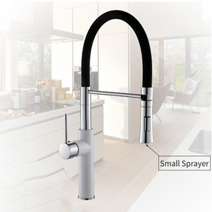 WANFAN LK-9910WL-A Hot Selling Single Handle 360 Degree Rotate Brass Black Pull down kitchen faucet