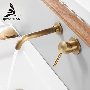 WANFAN  Basin Mixer Tap 855001F Single Hole Wall Mounted Brass Antique Basin Faucet