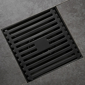 Bathroom Grille 4 Inch Square Floor Drain Filter with Trap Euro Brass SUS 304 Strainer Floor drain Anti Odor Bathroom accessary