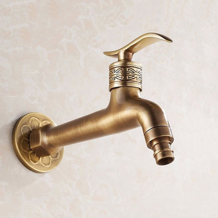 18661F High Quality wall mounted brass water tap Washing Machine Water Taps Antique bronze Brass Bibcock Faucet Machine Faucet