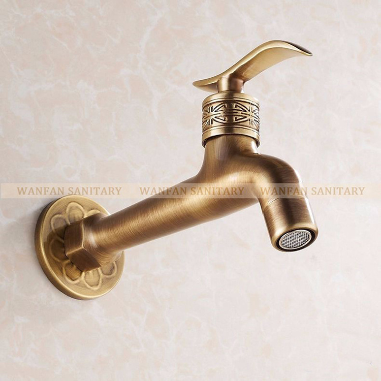 18661F High Quality wall mounted brass water tap Washing Machine Water Taps Antique bronze Brass Bibcock Faucet Machine Faucet