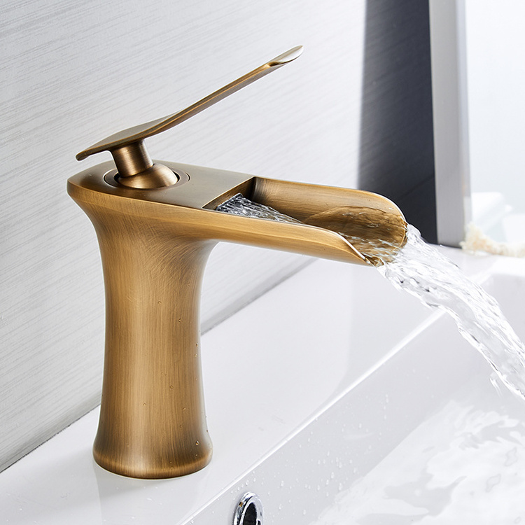 6009 single lever brass faucets bathroom modern waterfall faucet torneira banheiro for the bathroom black basin mixer faucet