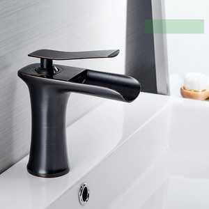 6009 single lever brass faucets bathroom modern waterfall faucet torneira banheiro for the bathroom black basin mixer faucet