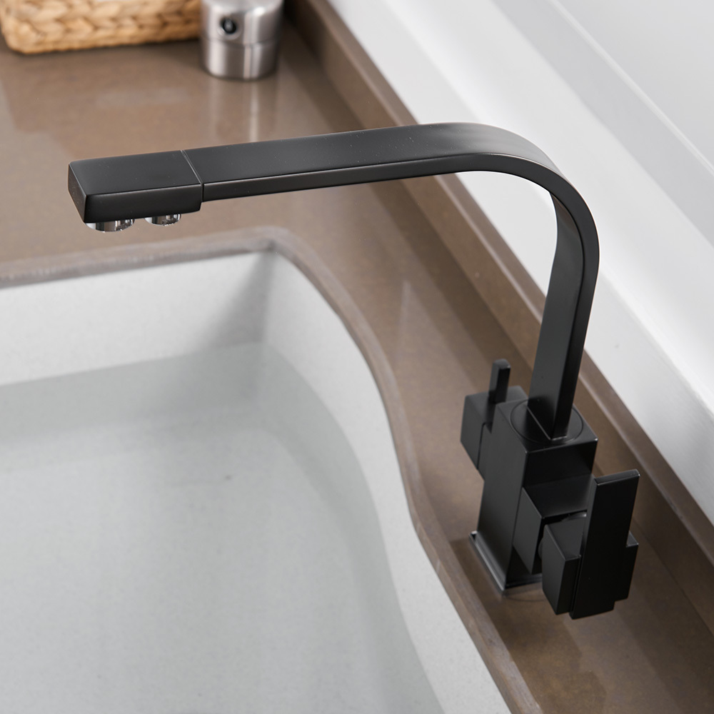 High end sink faucet Black Plate Ceramic Valve Core Bathroom Washbasin Single Handle tap kitchen faucet 0178R