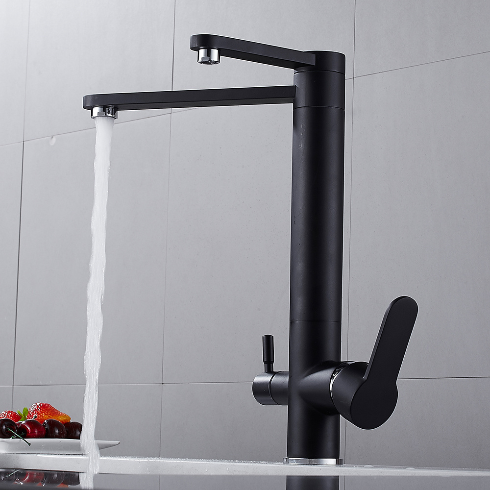 WANFAN Kitchen Sink Tap 0197 Black Purify Crane For Kitchen Deck Mounted Water Filter Mixer Purify Kitchen Faucet