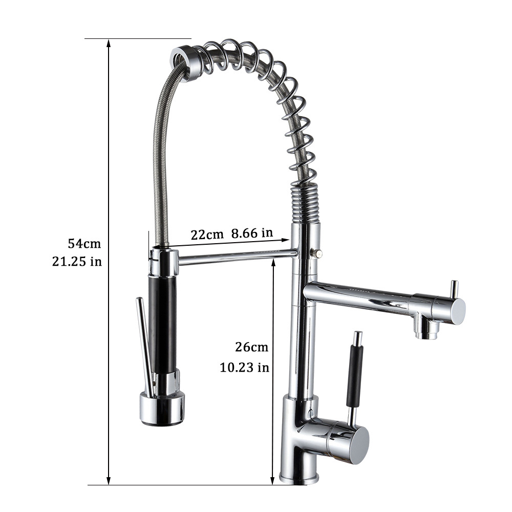 WANFAN Kitchen Mixer Tap  WSB-50729 3 Switch Single Hole Brass Chrome Pull Down Kitchen Faucet