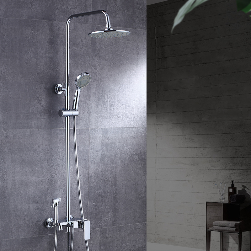 Faucet factory Modern Special Style Wall Mounted Head Rain Column Bath Faucet LF-31 bathroom Chrome bath shower faucet set