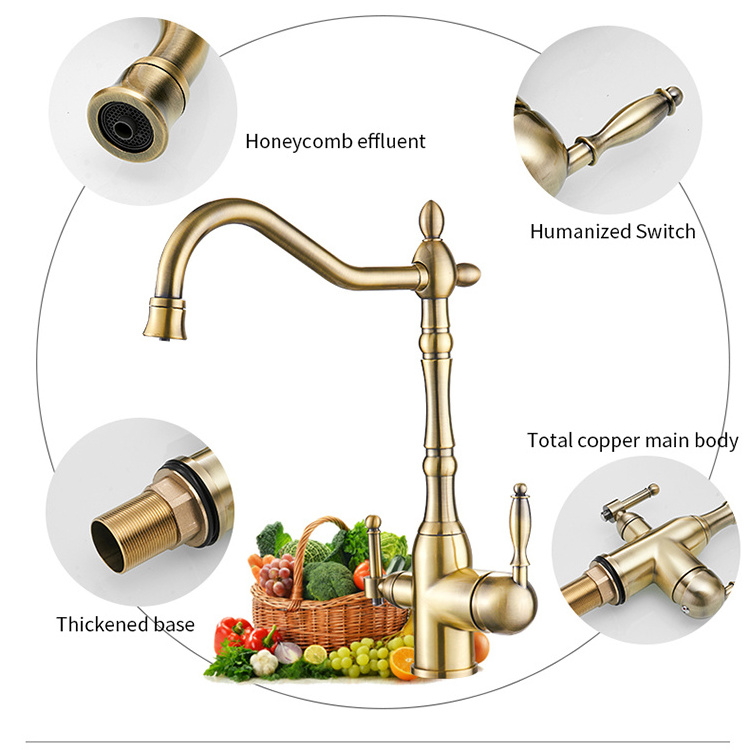 360 Rotate 0193 Antique Kitchen Filter Sink Water Tap Faucet Design Popular Kitchen Faucet