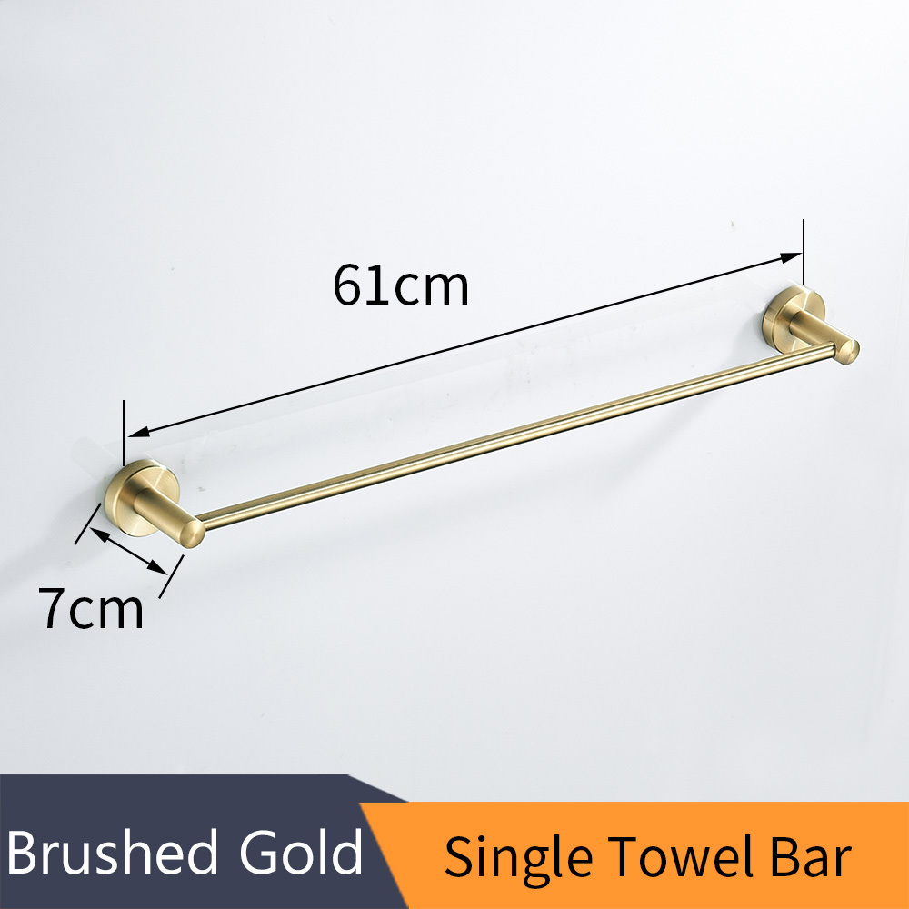 New design bathroom single  bar heated towel rail Stainless Steel Single Towel Bar / gold Finish Towel Rod / Towel Shelf 667710