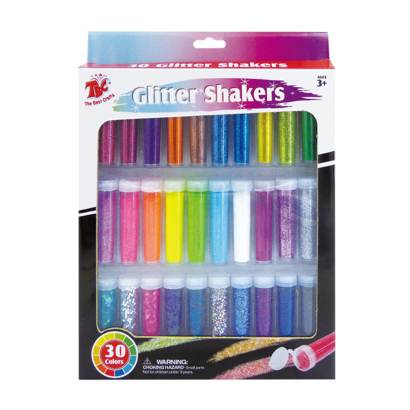 Hot sale Brand TBC The Best Crafts 30pcs  7g Glitter Shakers, Metallic Sparkling Strips in window box