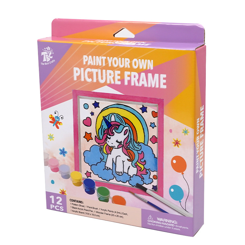 drawing board kids painting toys 7 premium colors diy wooden frame kids paints acrylic paint set