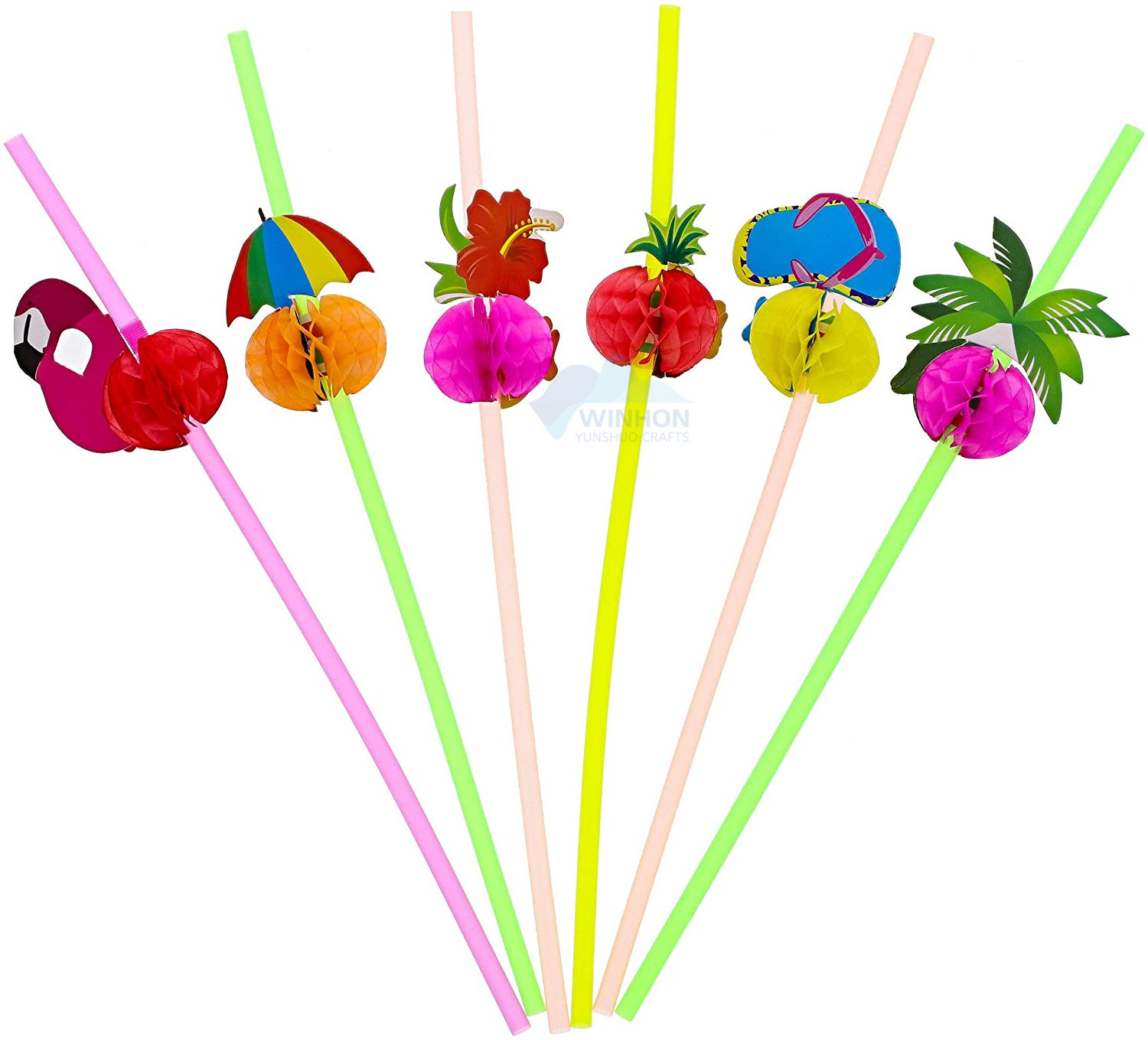 Customize  Straws Parasol  Colorful  Plastic Straw With Umbrella Straw Beech Umbrella