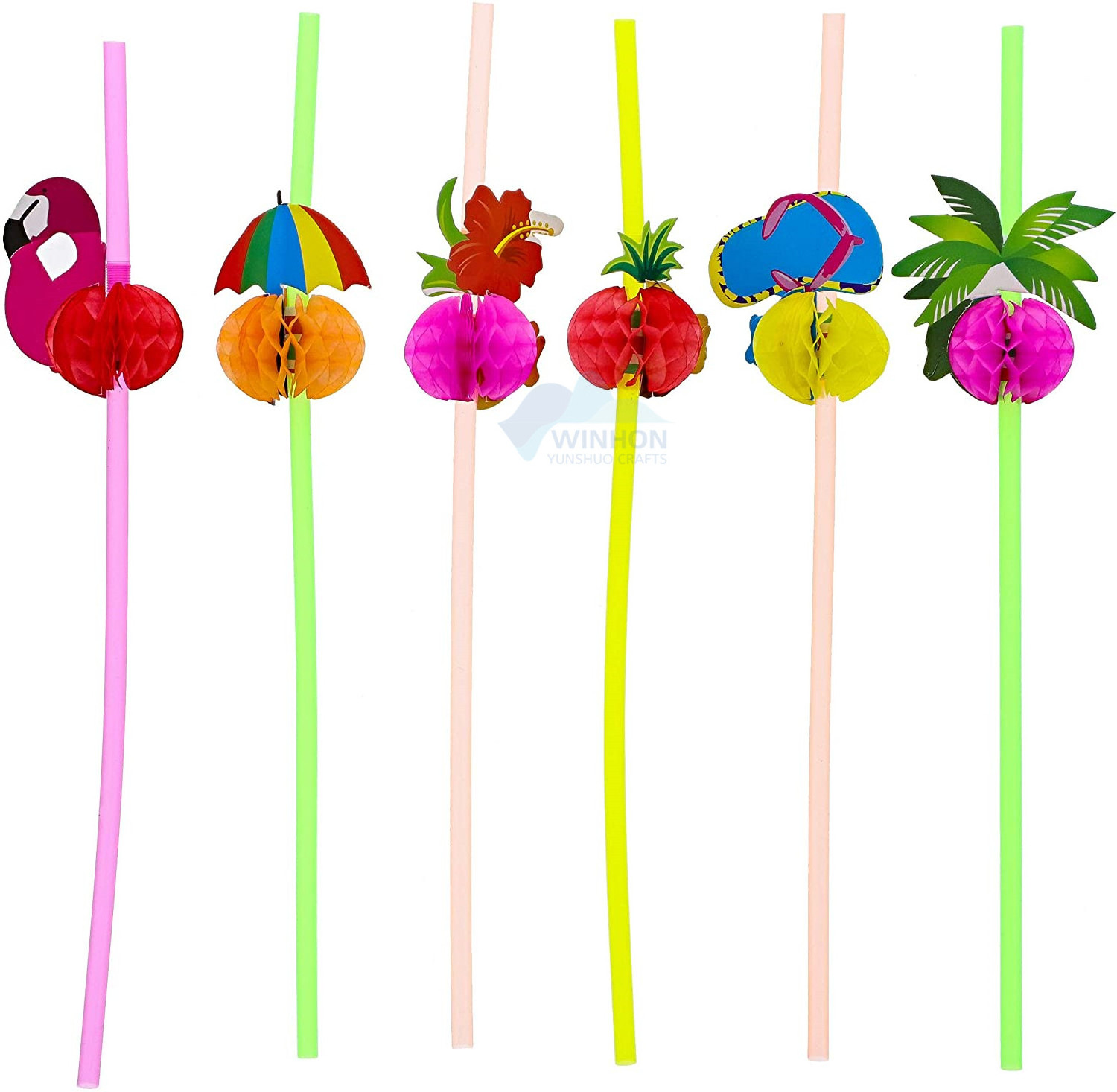 Customize  Straws Parasol  Colorful  Plastic Straw With Umbrella Straw Beech Umbrella