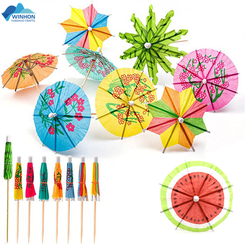 Cupcake Toppers Mexican Fiesta Party Decoration Cocktail Drink Umbrella Picks Parasol Cocktail Umbrellas