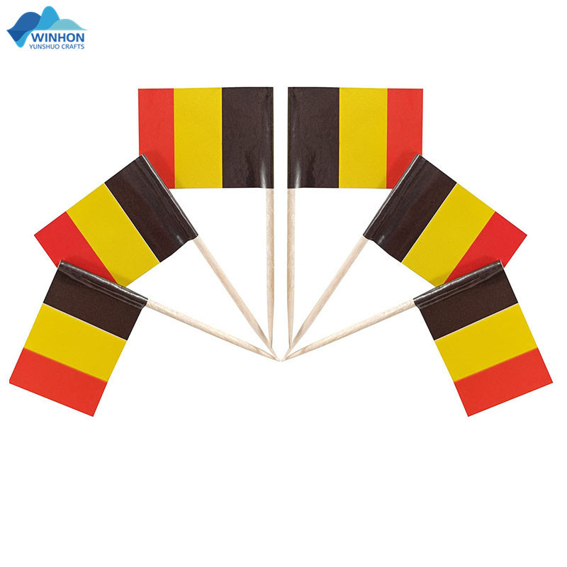 Promotion custom All countries toothpick paper Flag Small Mini Cupcake  Toppers Belgium Toothpick Flags