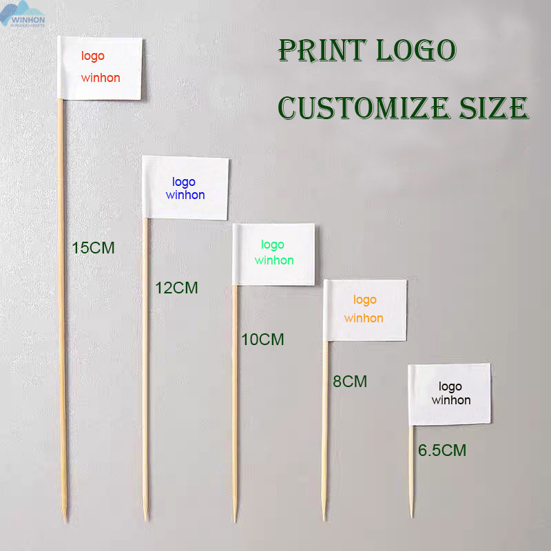 Custom Logo Toothpick Flags A Variety of Sizes And Shapes Perfect For Sandwiches, Deserts, Drinks ,Cocktail stick toothpicks