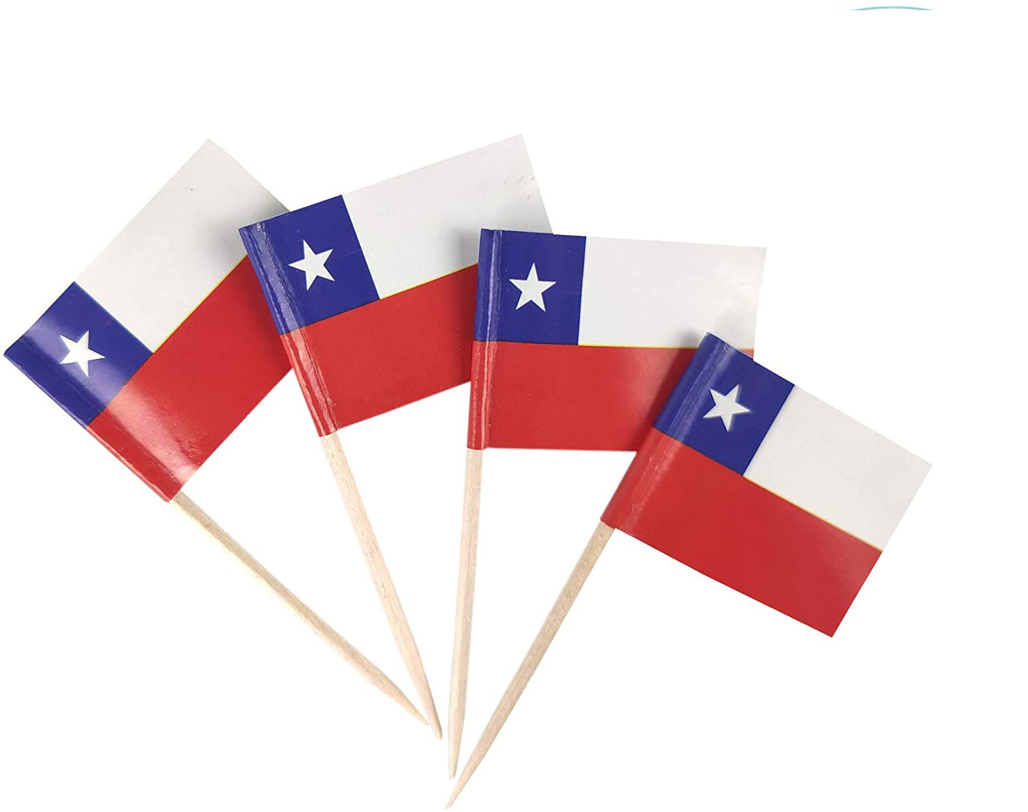 Chile Flag Chile Toothpick Flags Small Mini Stick Cupcake Toppers Toothpick Flags