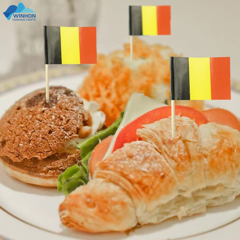 Promotion custom All countries toothpick paper Flag Small Mini Cupcake  Toppers Belgium Toothpick Flags