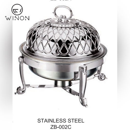 Round Chafing Dish With Stainless Steel Fuel Holder Hot Sale For Restaurant