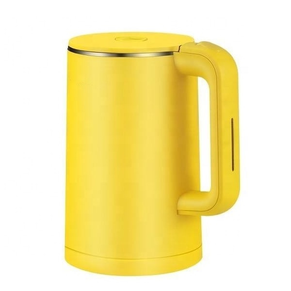 Yellow plastic small Electric Water 1.8L cordless stainless steel electric kettle