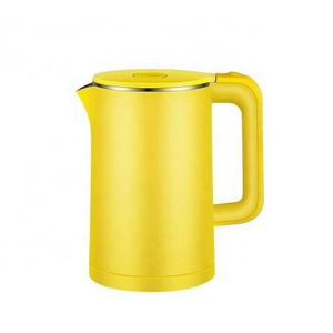 Yellow plastic small Electric Water 1.8L cordless stainless steel electric kettle