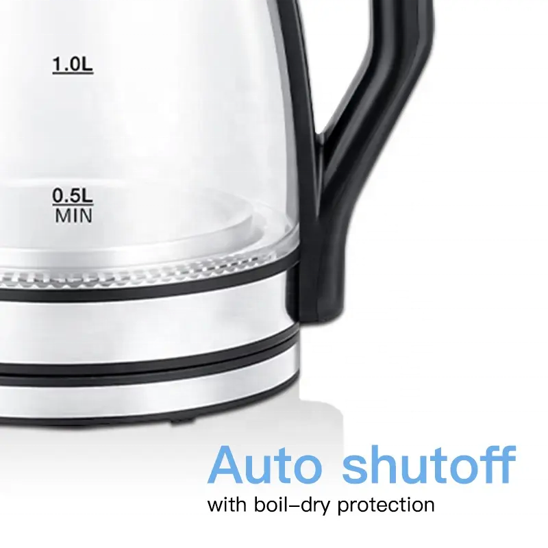 Best Selling Wholesale travel pyrex clear glass kettle electric with Tea Basket portable