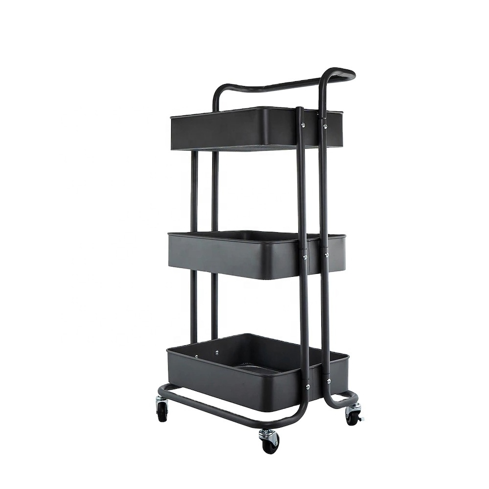 3 Tier Trolley Trolly Storage Racks Office Shelves Home Kitchen Rack Book Shelving Toys