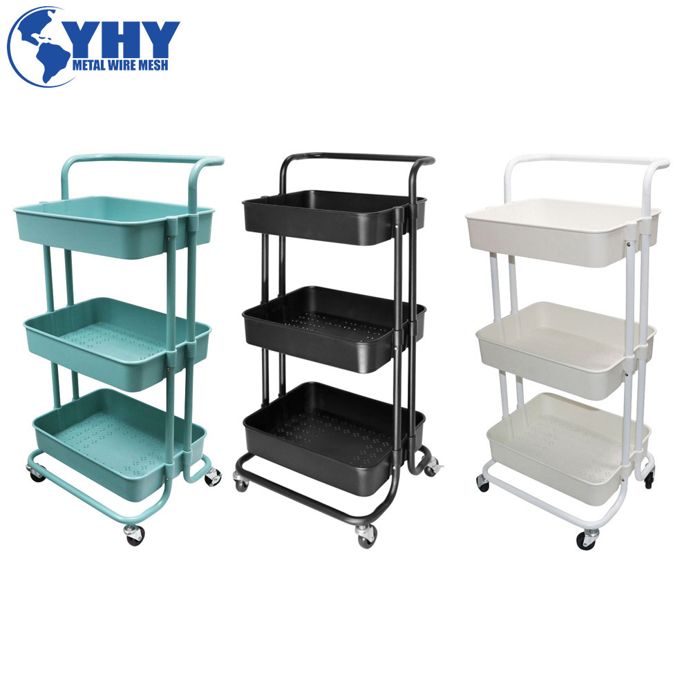 3 Tier Trolley Trolly Storage Racks Office Shelves Home Kitchen Rack Book Shelving Toys