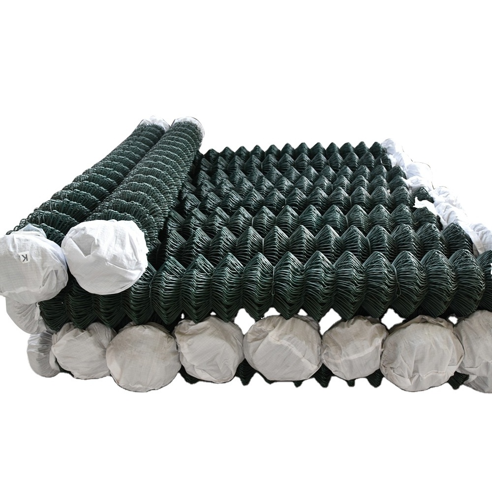 green pvc removable chain link soccer field fence for sport ground stadium